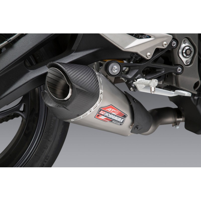 Yoshimura AT2 Stainless Slip on Exhaust For Triumph Street Triple 765 S R RS Part 19680BP521